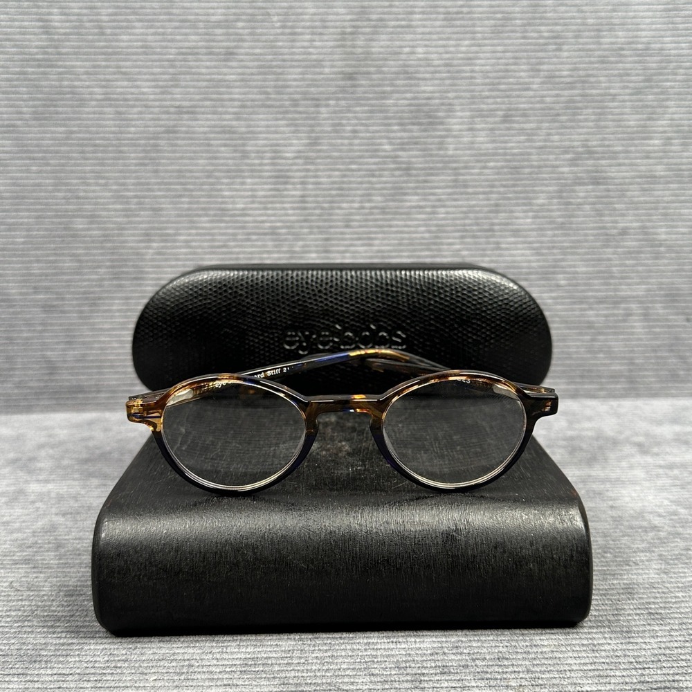 Eyebobs Board Stiff 21 Tortoise Blue Round Reading Glasses Y2k  Frames with Case